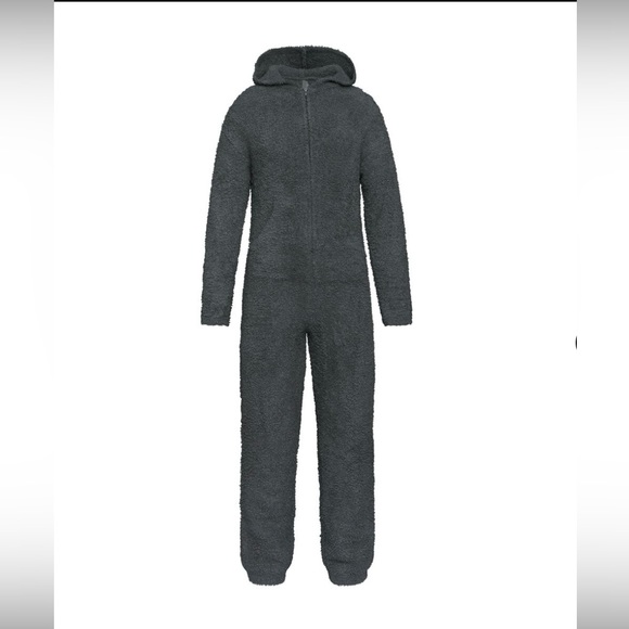 SKIMS Pants - SKIMS Hooded Cozy Teddy Fleece Zip Up Onesie Jumpsuit